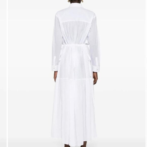 NWT Pinko Dolce Vita Maxi Shirt Dress in white - Picture 9 of 16